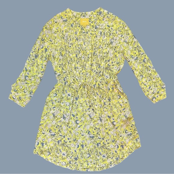 Anthropologie Maeve Yellow & Blue Floral Spring Short Dress- Size Small P - Picture 1 of 6